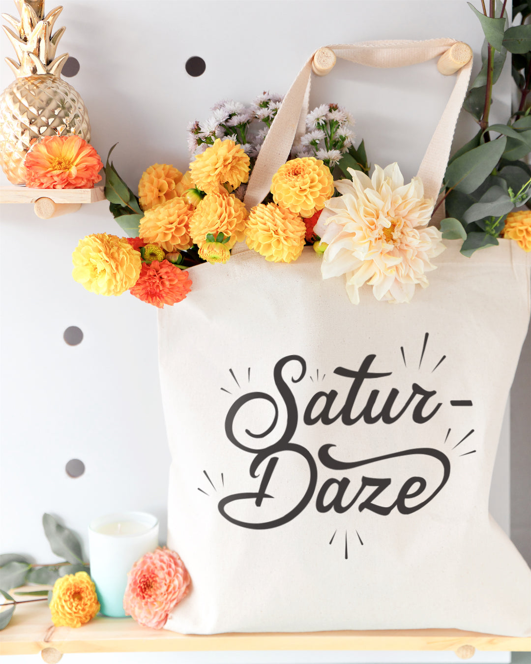 Saturdaze Weekend Cotton Canvas Tote Bag
