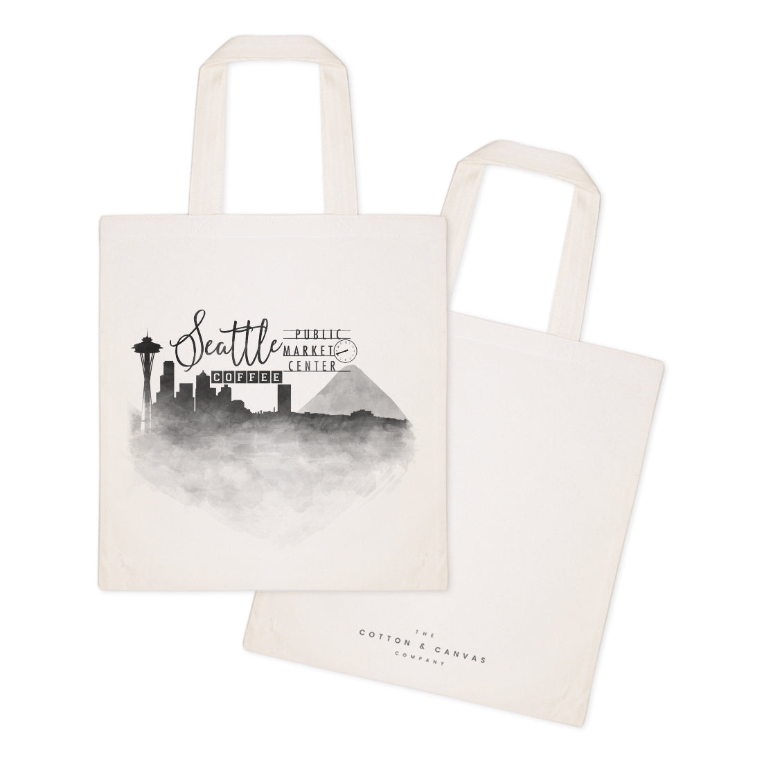 Seattle Cityscape Cotton Canvas Tote Bag