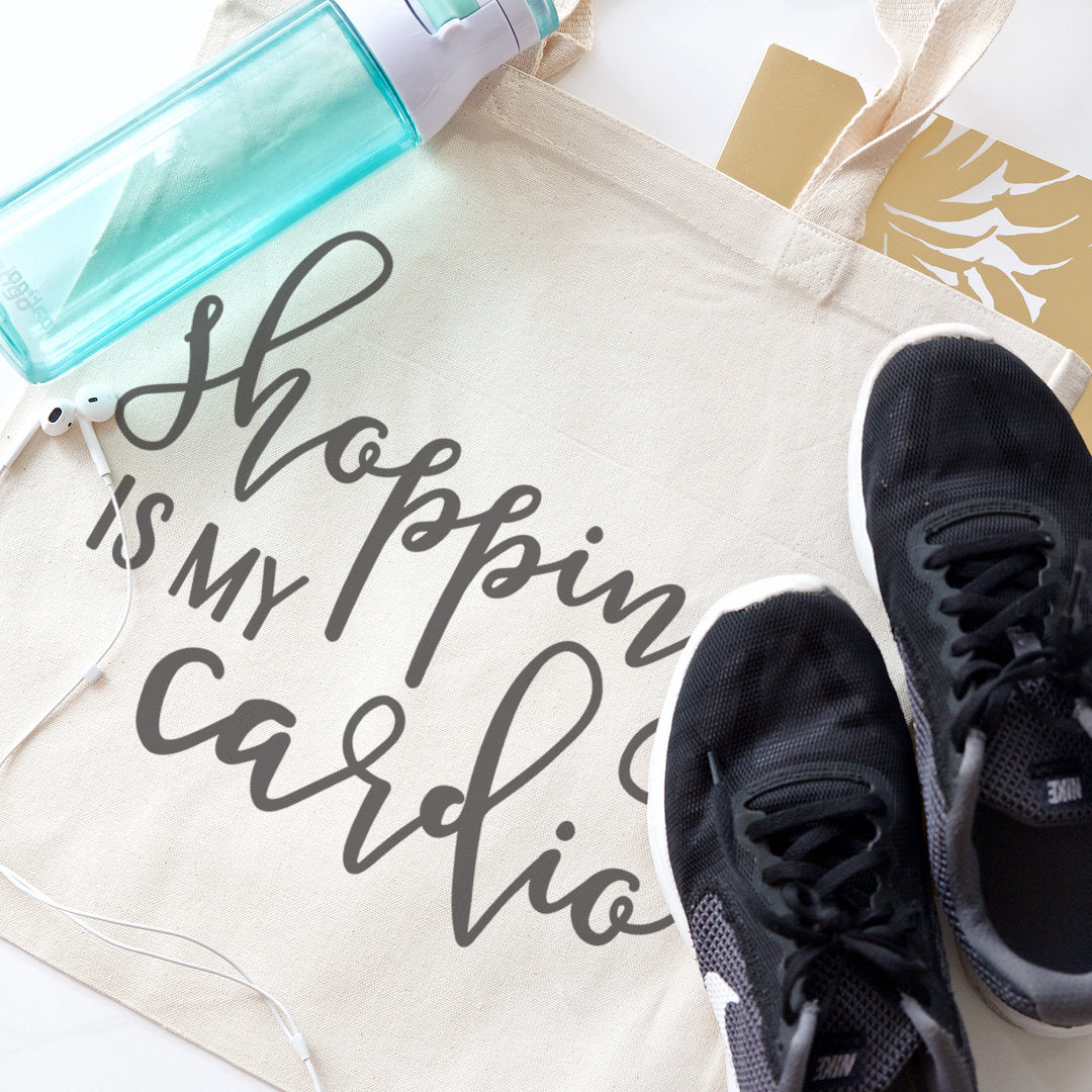 Shopping Is My Cardio Cotton Canvas Tote Bag