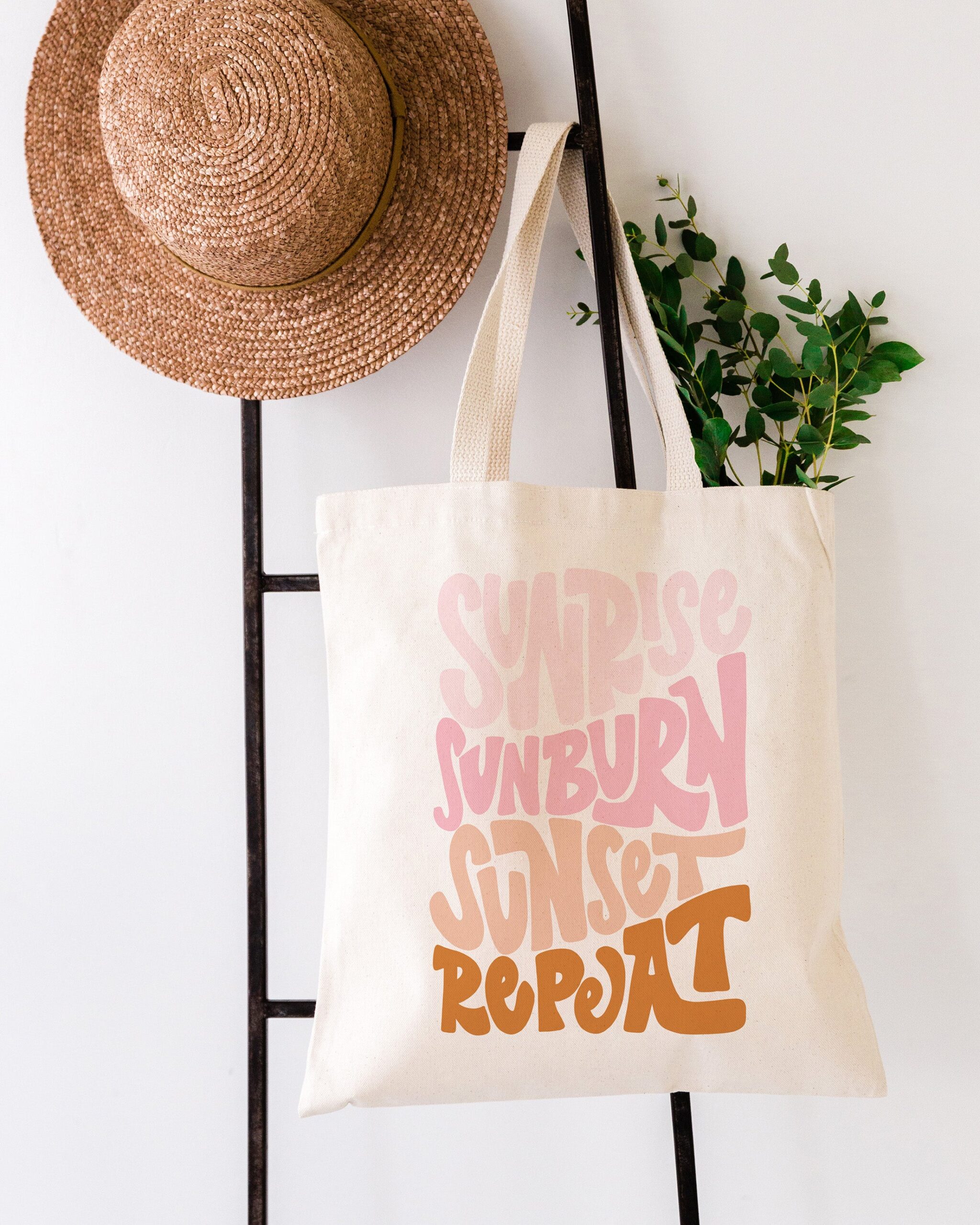 Sunrise Sunburn Sunset Repeat Cotton Canvas Tote Bag