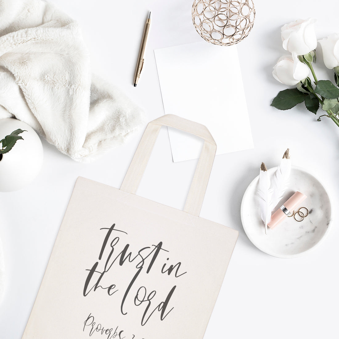 Trust in the Lord, Proverbs 3:5 Cotton Canvas Tote Bag