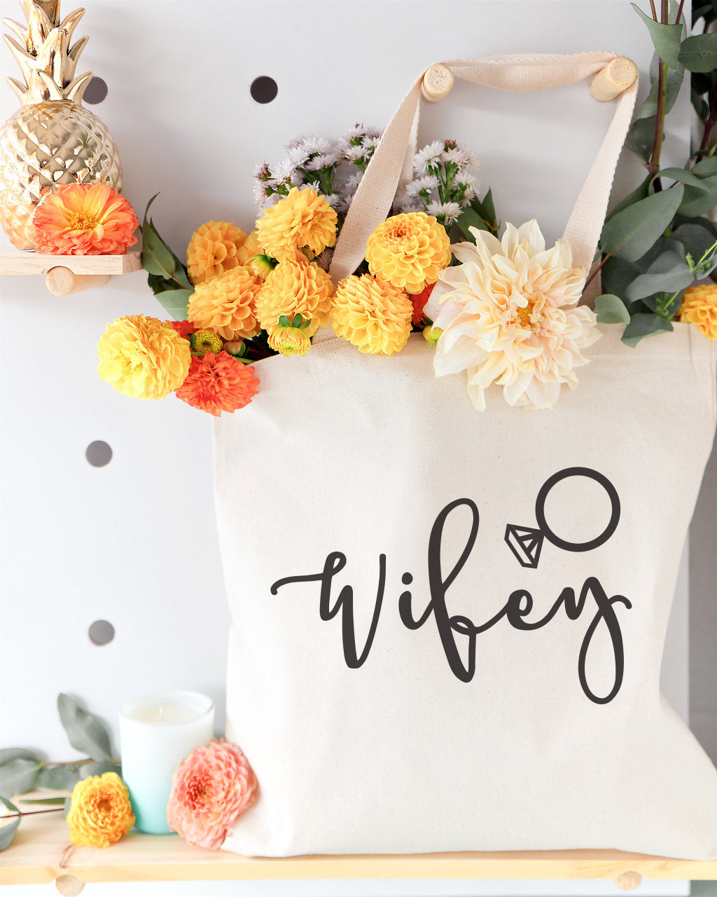 Wifey Wedding Cotton Canvas Tote Bag