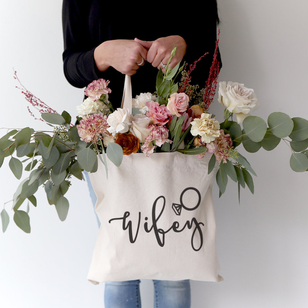 Wifey Wedding Cotton Canvas Tote Bag