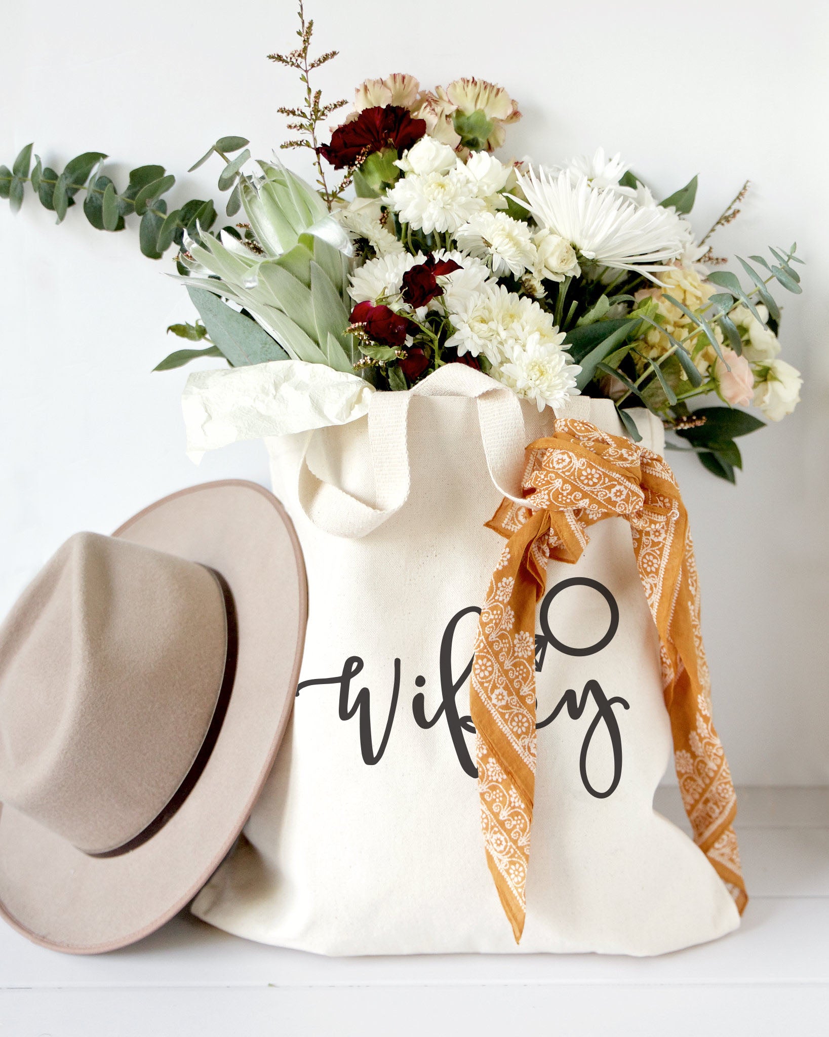 Wifey Wedding Cotton Canvas Tote Bag